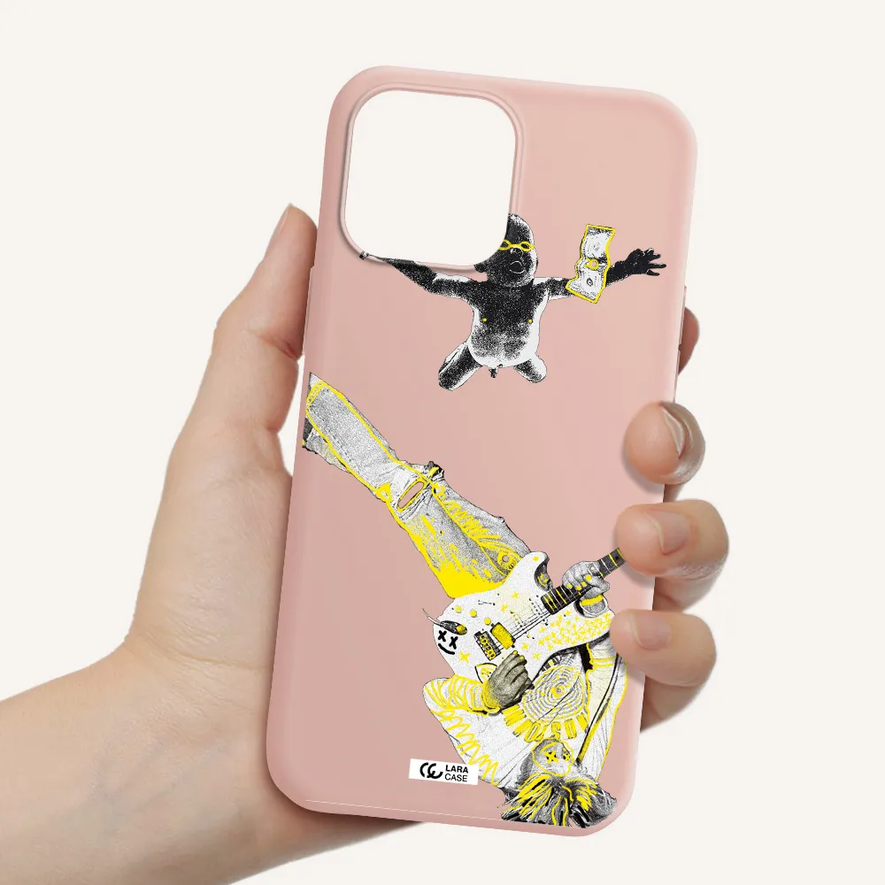 Guitarist Apple iPhone 13 Pro Max Silicone pastel pink Case