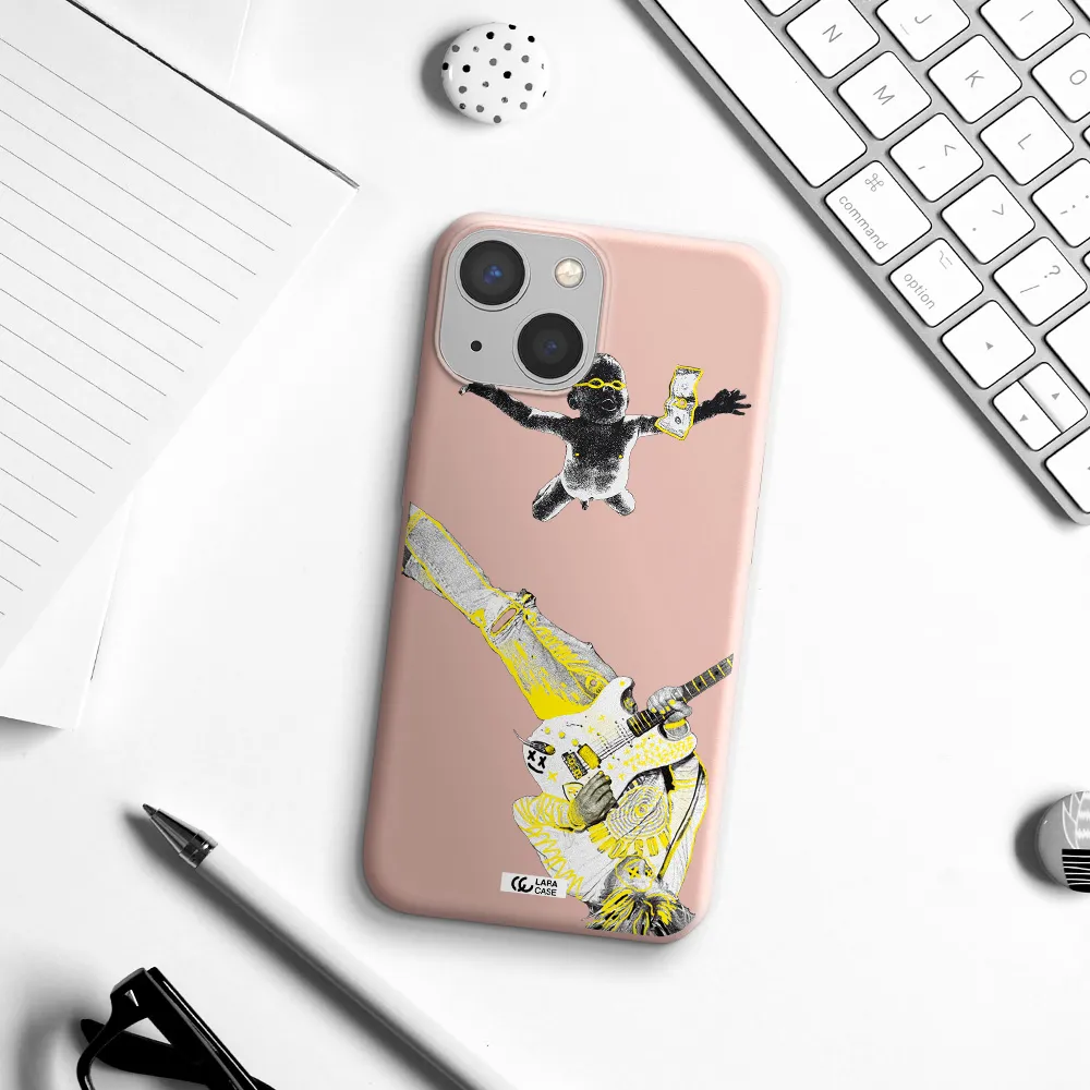 Guitarist Apple iPhone 13 Silicone pastel pink Case