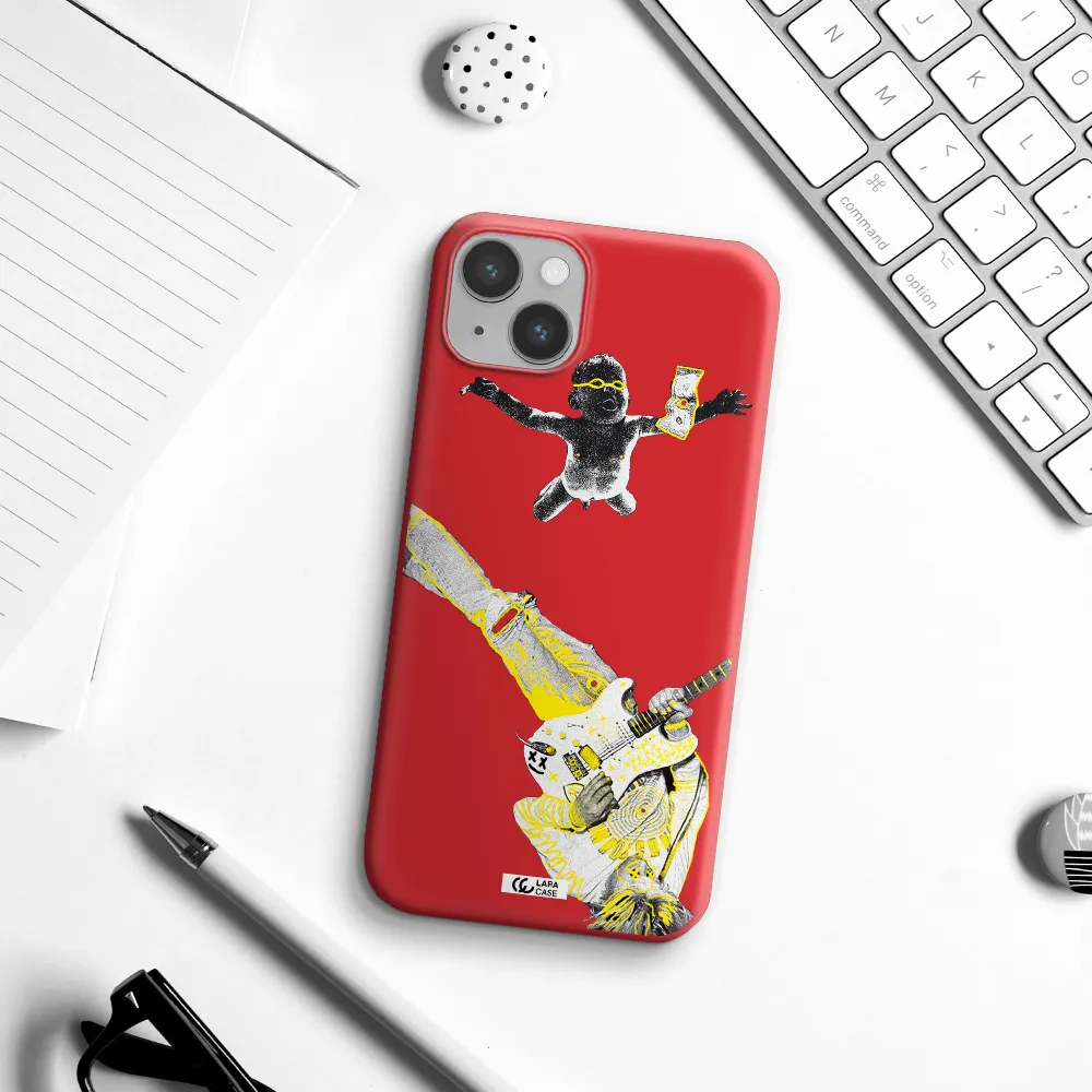 Guitarist Apple iPhone 14 plus Silicone Imperial Red Case