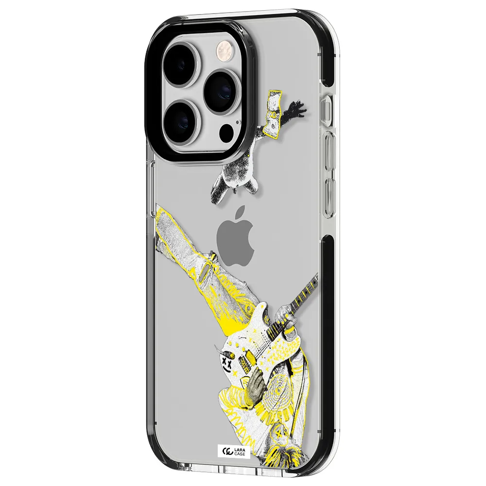 Guitarist Apple iPhone 14 pro impact black border Case