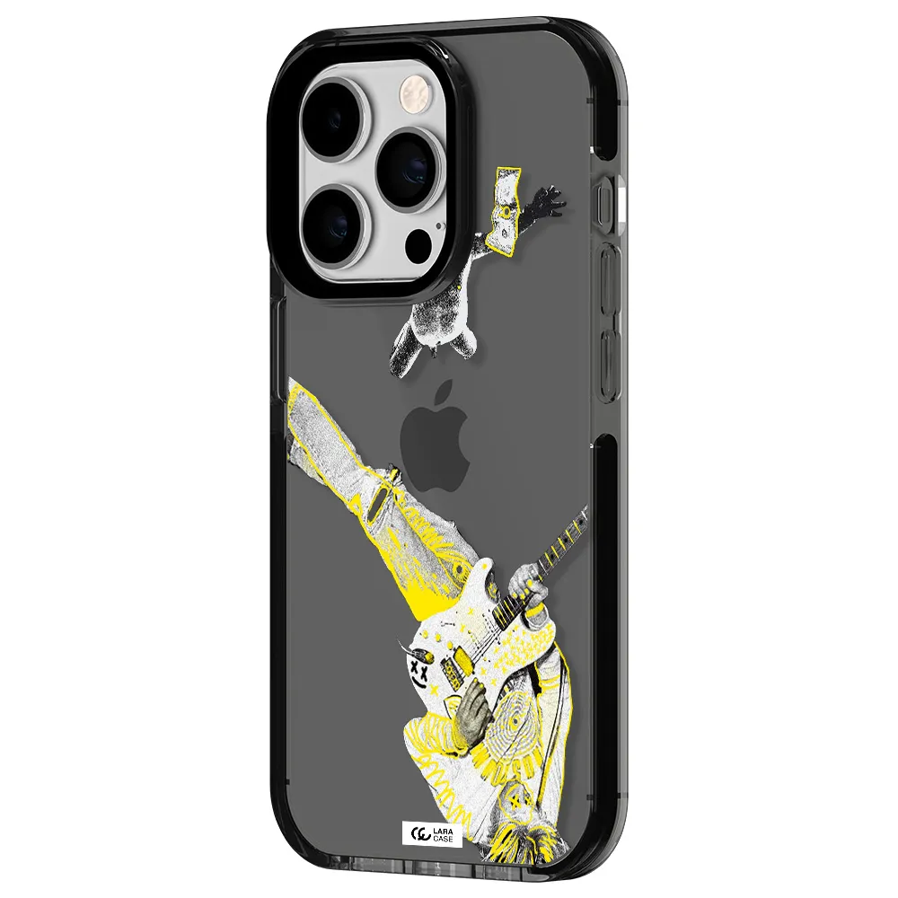 Guitarist Apple iPhone 14 pro impact Smoke Black Case
