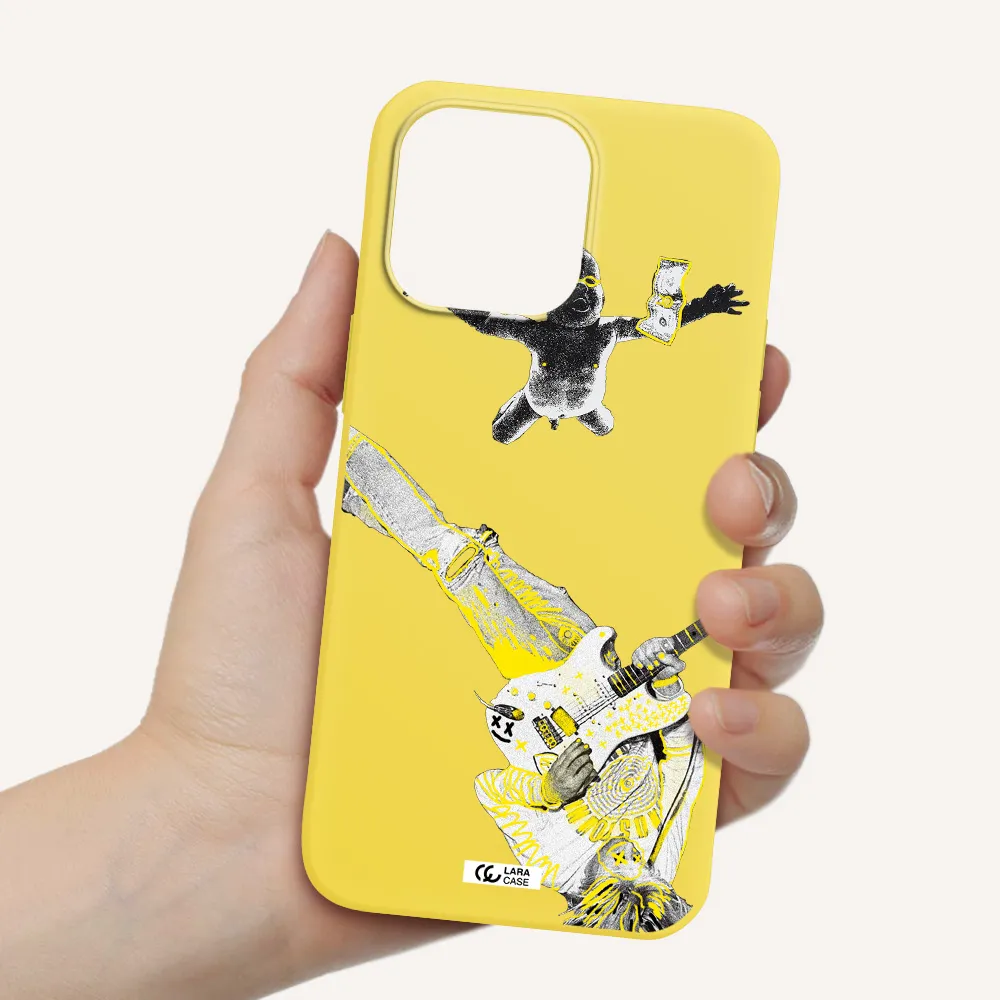 Guitarist Apple iPhone 14 pro max Silicone canary yellow Case