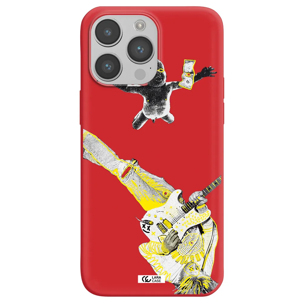 Guitarist Apple iPhone 14 pro max Silicone Imperial Red Case