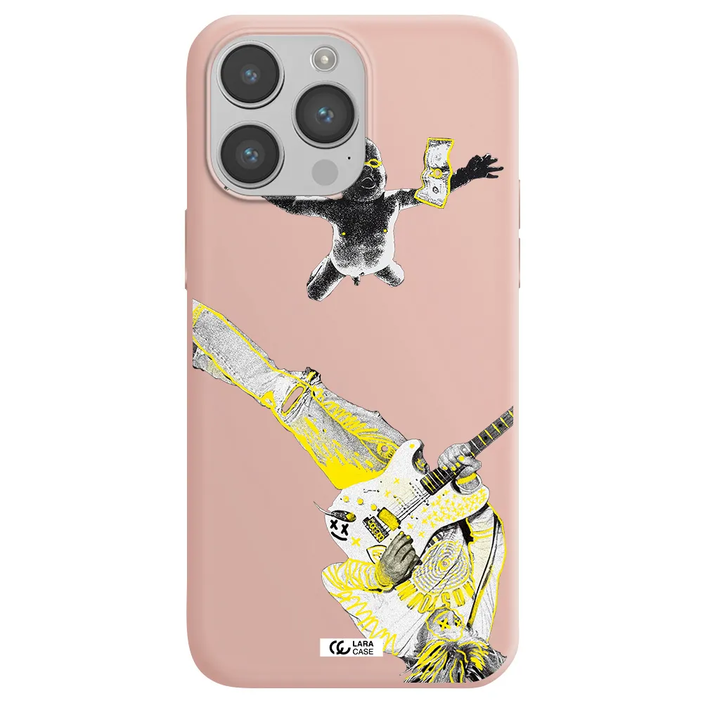 Guitarist Apple iPhone 14 pro max Silicone pastel pink Case