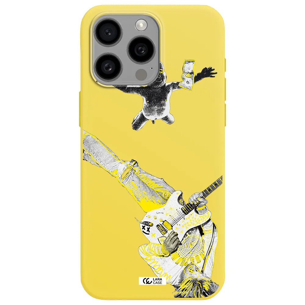 Guitarist Apple Iphone 15 Pro max Silicone canary yellow Case