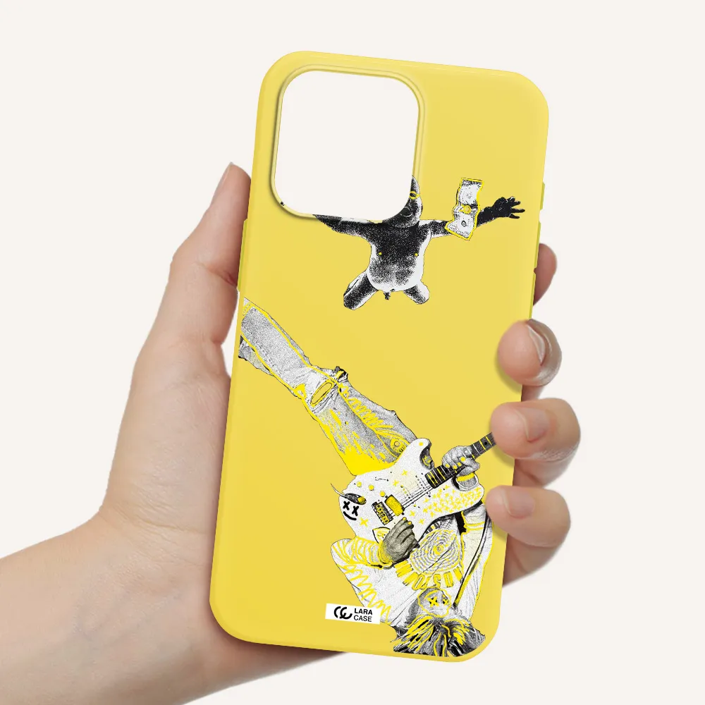 Guitarist Apple Iphone 15 Pro max Silicone canary yellow Case