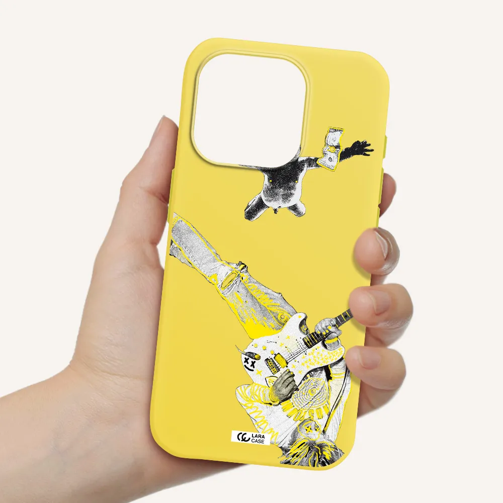 Guitarist Apple Iphone 15 Pro Silicone Canary Yellow Case