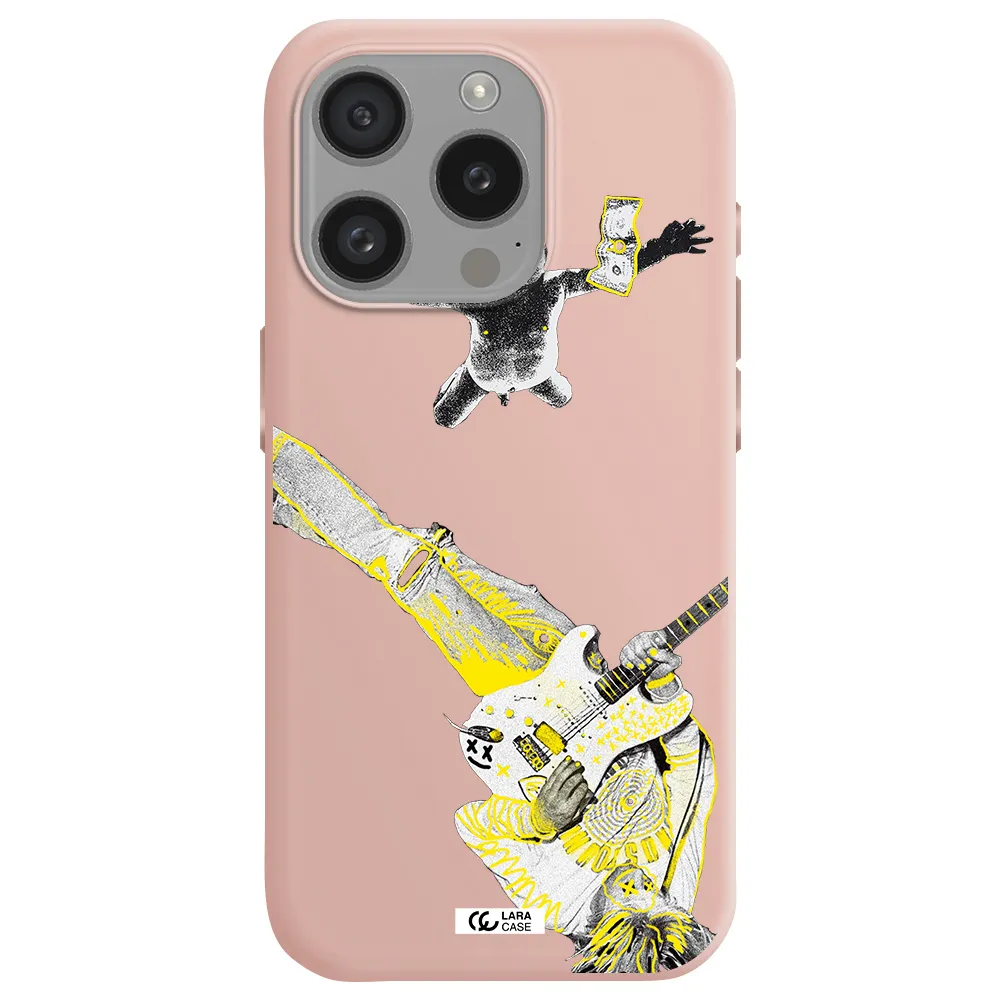 Guitarist Apple Iphone 15 Pro Silicone Pastel Pink Case