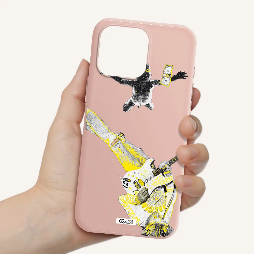Guitarist Apple Iphone 16 Pro Max Silicone Pastel Pink Case