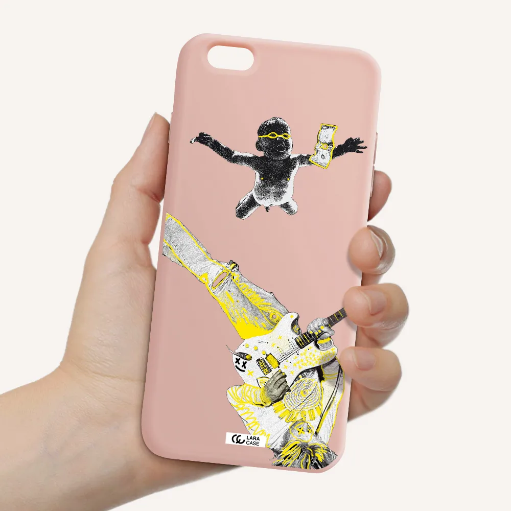 Guitarist Apple iPhone 6 plus Silicone pastel pink Case