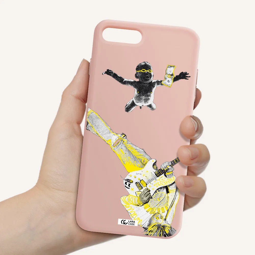 Guitarist Apple iPhone 7 plus Silicone pastel pink Case