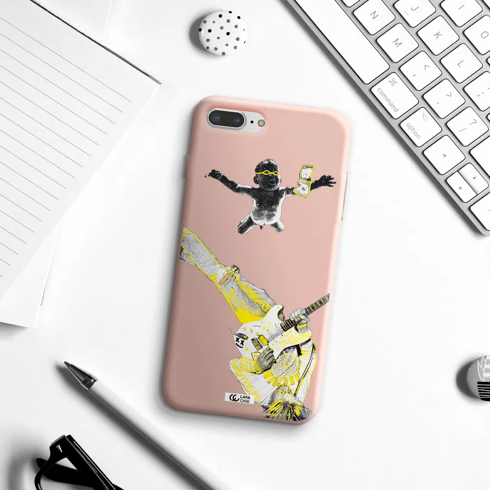 Guitarist Apple iPhone 7 plus Silicone pastel pink Case