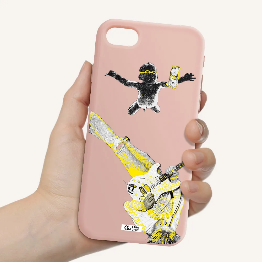 Guitarist Apple iPhone se 2020 Silicone pastel pink Case