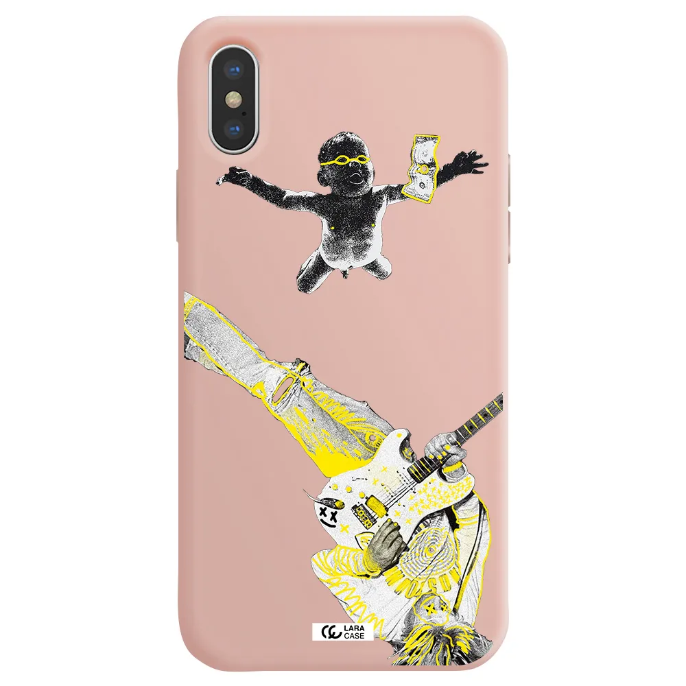 Guitarist Apple iPhone XS Silicone pastel pink Case