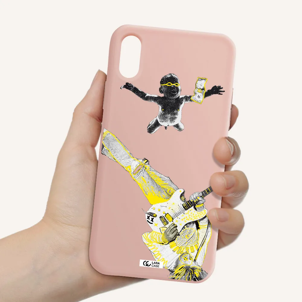 Guitarist Apple iPhone XS Silicone pastel pink Case