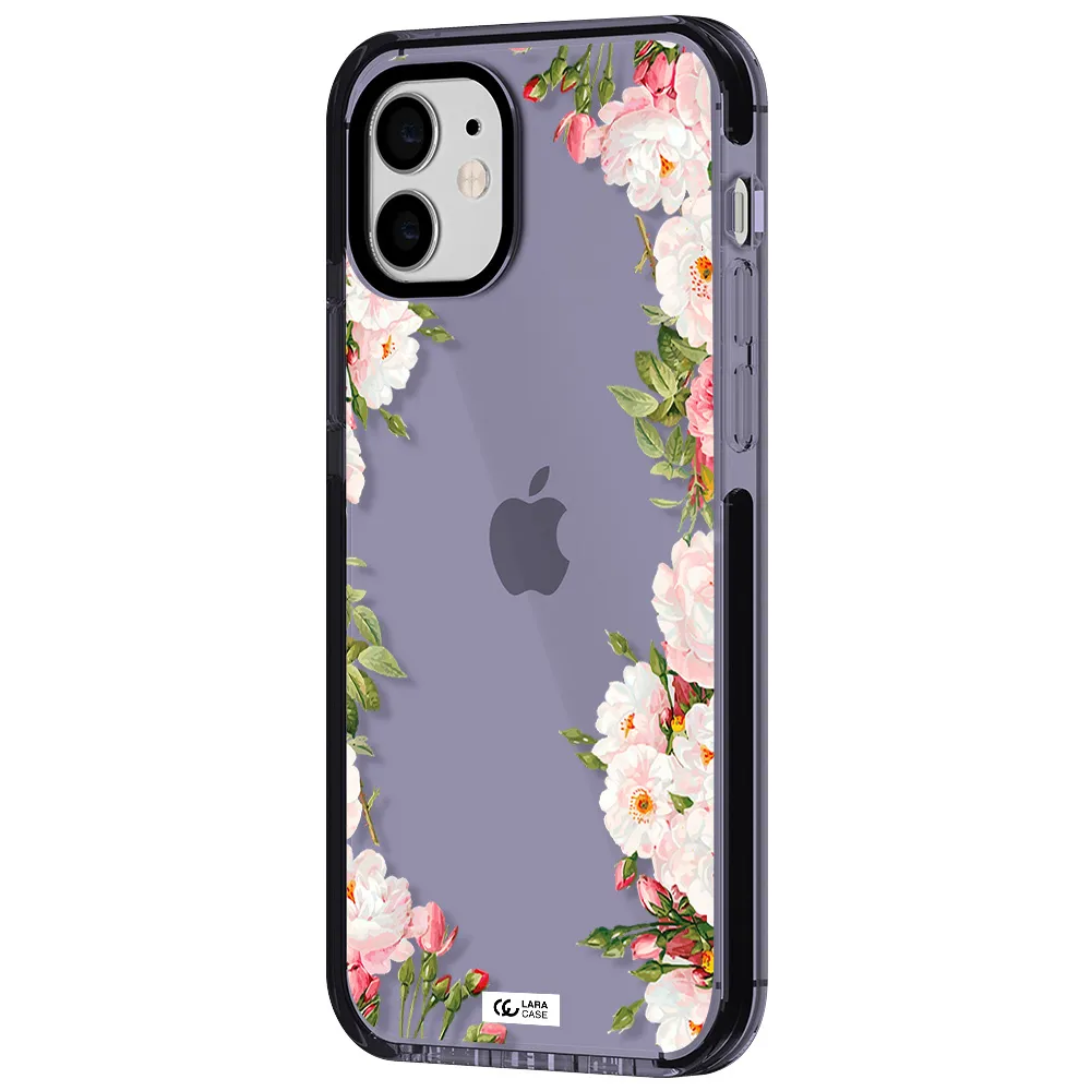 Watercolor Floral Frame Apple iPhone 11 impact Lilac Case