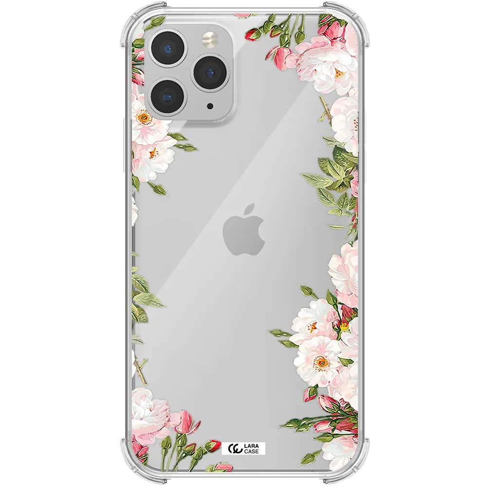 Watercolor Floral Frame Apple iPhone 11 pro Clear PC Case