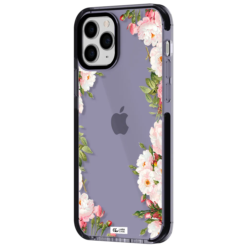 Watercolor Floral Frame Apple iPhone 11 pro impact Lilac Case