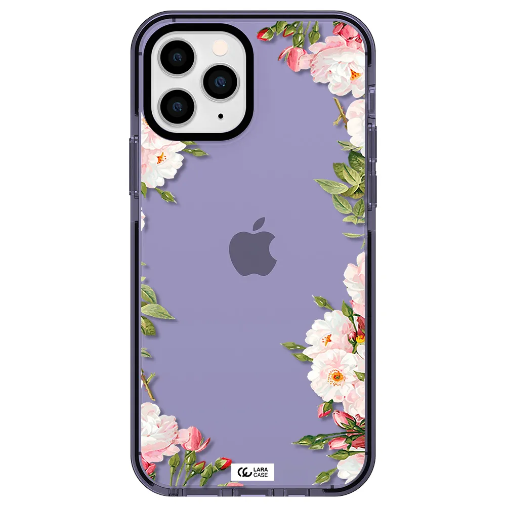 Watercolor Floral Frame Apple iPhone 11 pro max impact Lilac Case