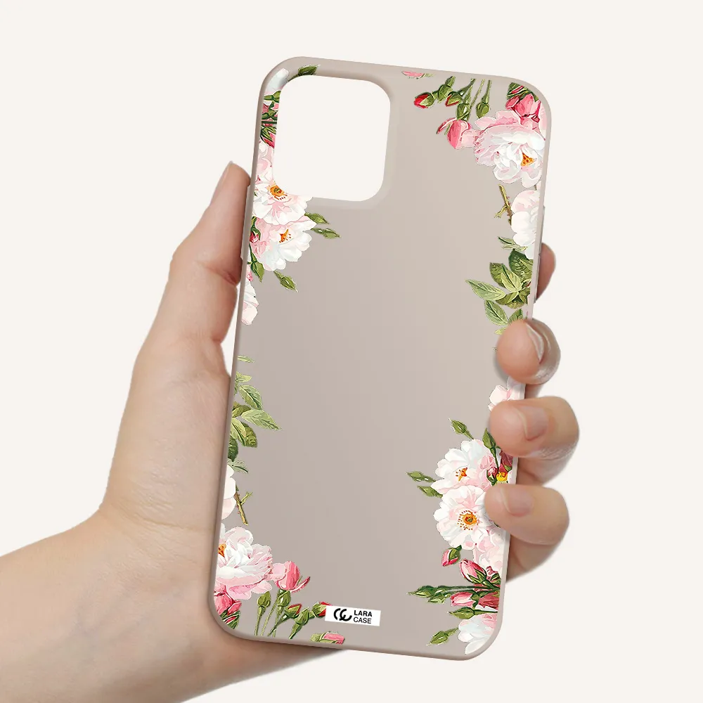Watercolor Floral Frame Apple iPhone 11 pro Silicone Stone Case