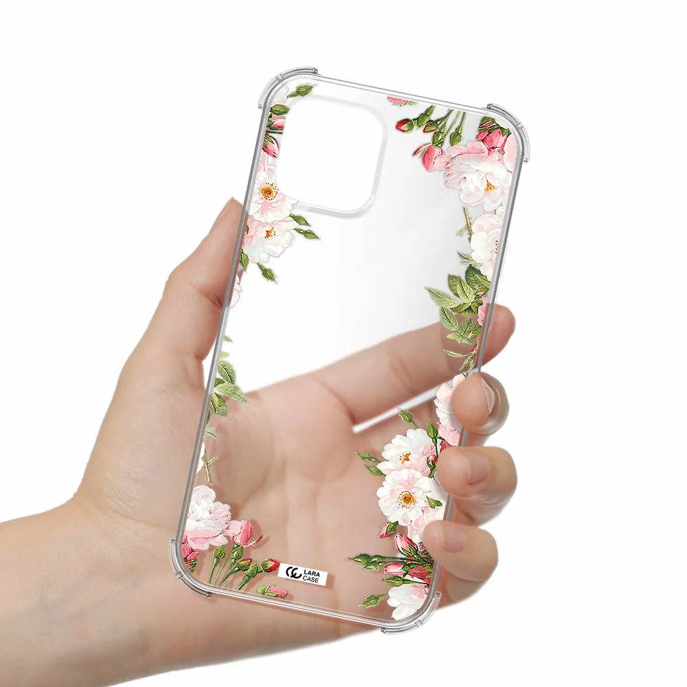 Watercolor Floral Frame Apple iPhone 12 mini Clear PC Case