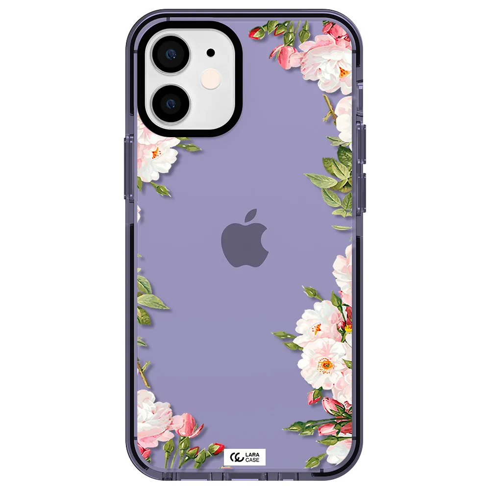 Watercolor Floral Frame Apple iPhone 12 mini impact Lilac Case