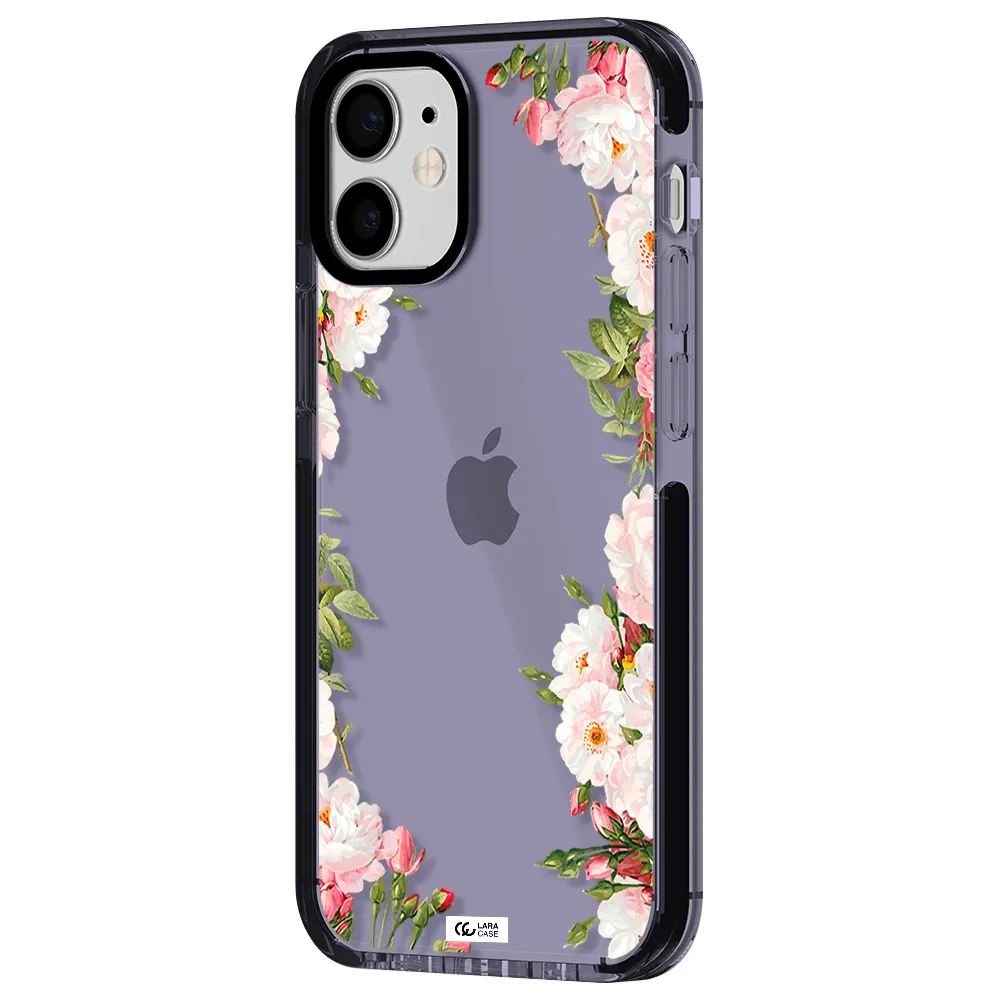 Watercolor Floral Frame Apple iPhone 12 mini impact Lilac Case