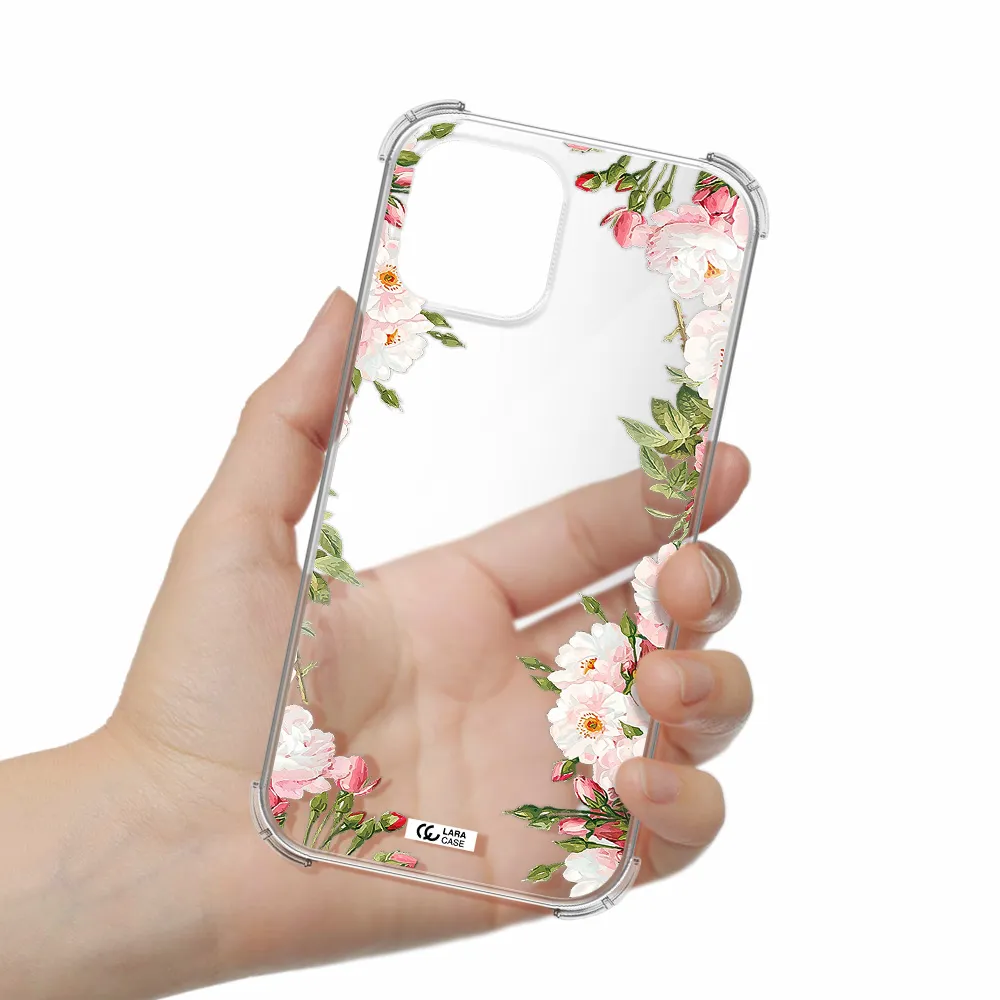 Watercolor Floral Frame Apple iPhone 12 pro Clear PC Case