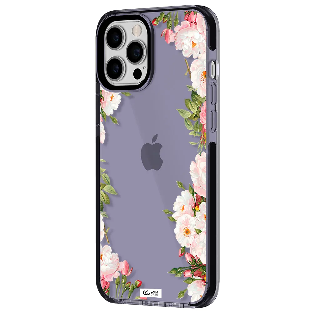 Watercolor Floral Frame Apple iPhone 12 pro max impact Lilac Case