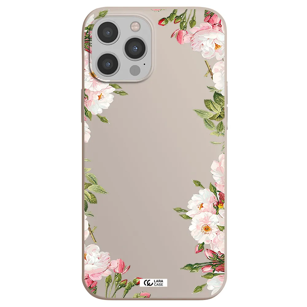 Watercolor Floral Frame Apple iPhone 12 pro Silicone Stone Case