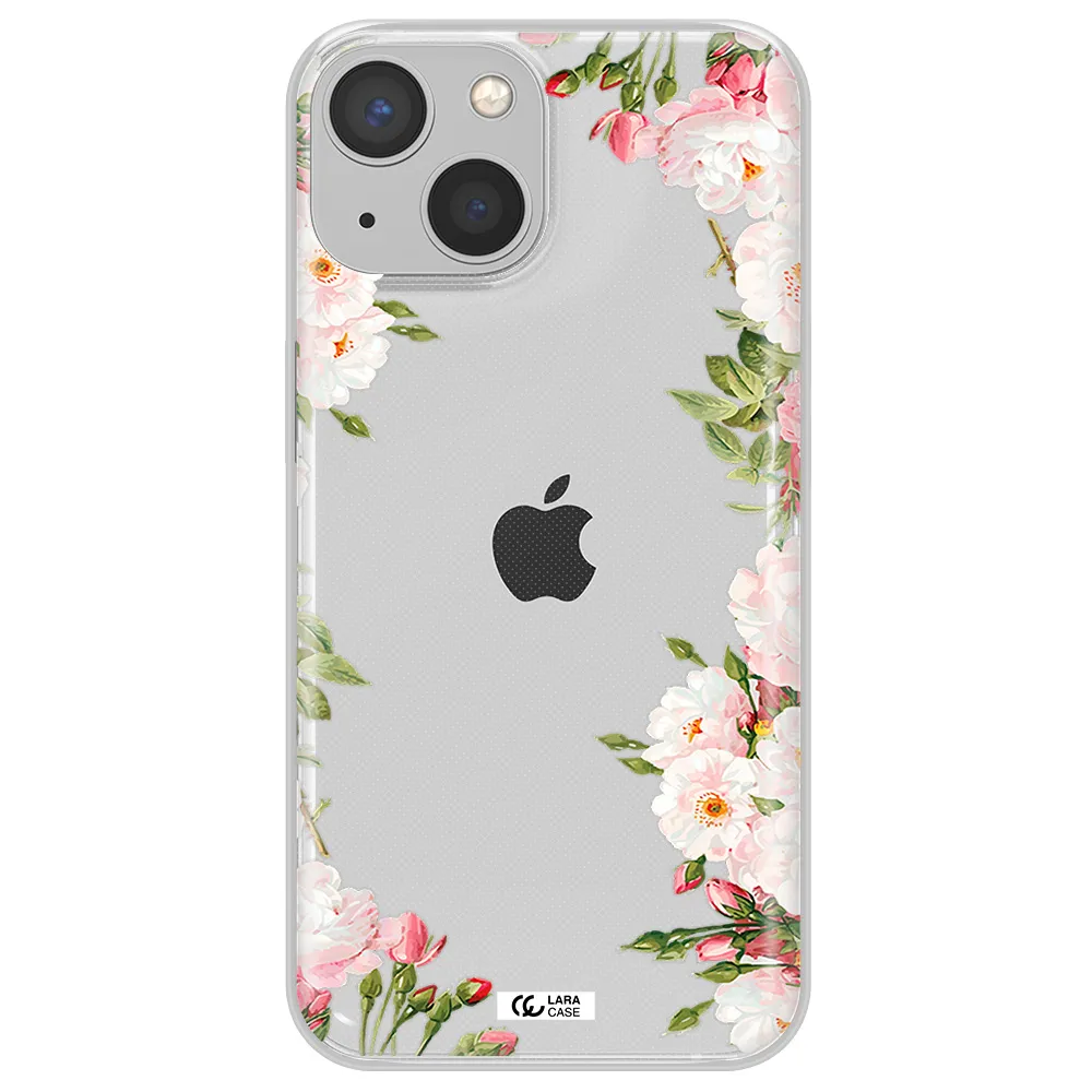 Watercolor Floral Frame Apple iPhone 13 Clear TPU Case