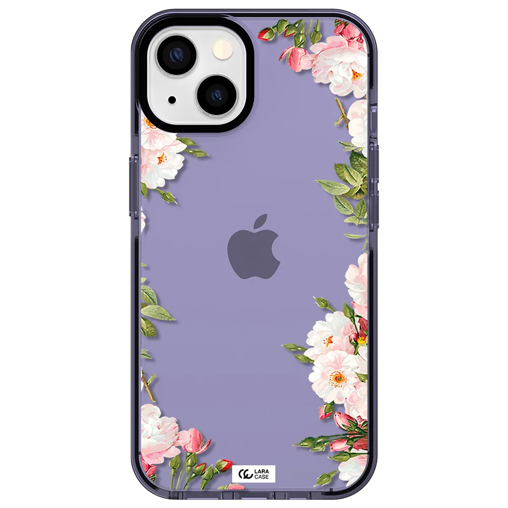Watercolor Floral Frame Apple iPhone 13 impact Lilac Case