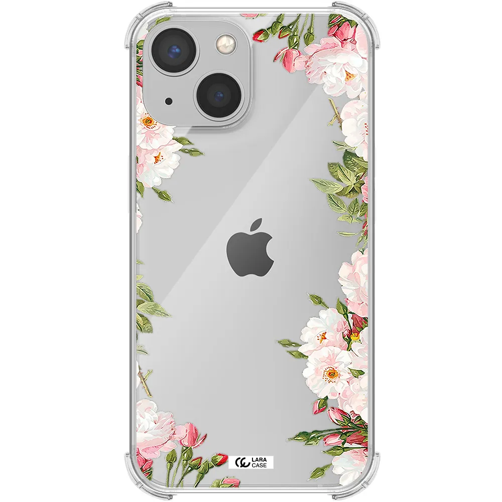 Watercolor Floral Frame Apple iPhone 13 mini Clear PC Case