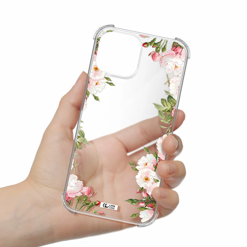 Watercolor Floral Frame Apple iPhone 13 mini Clear PC Case
