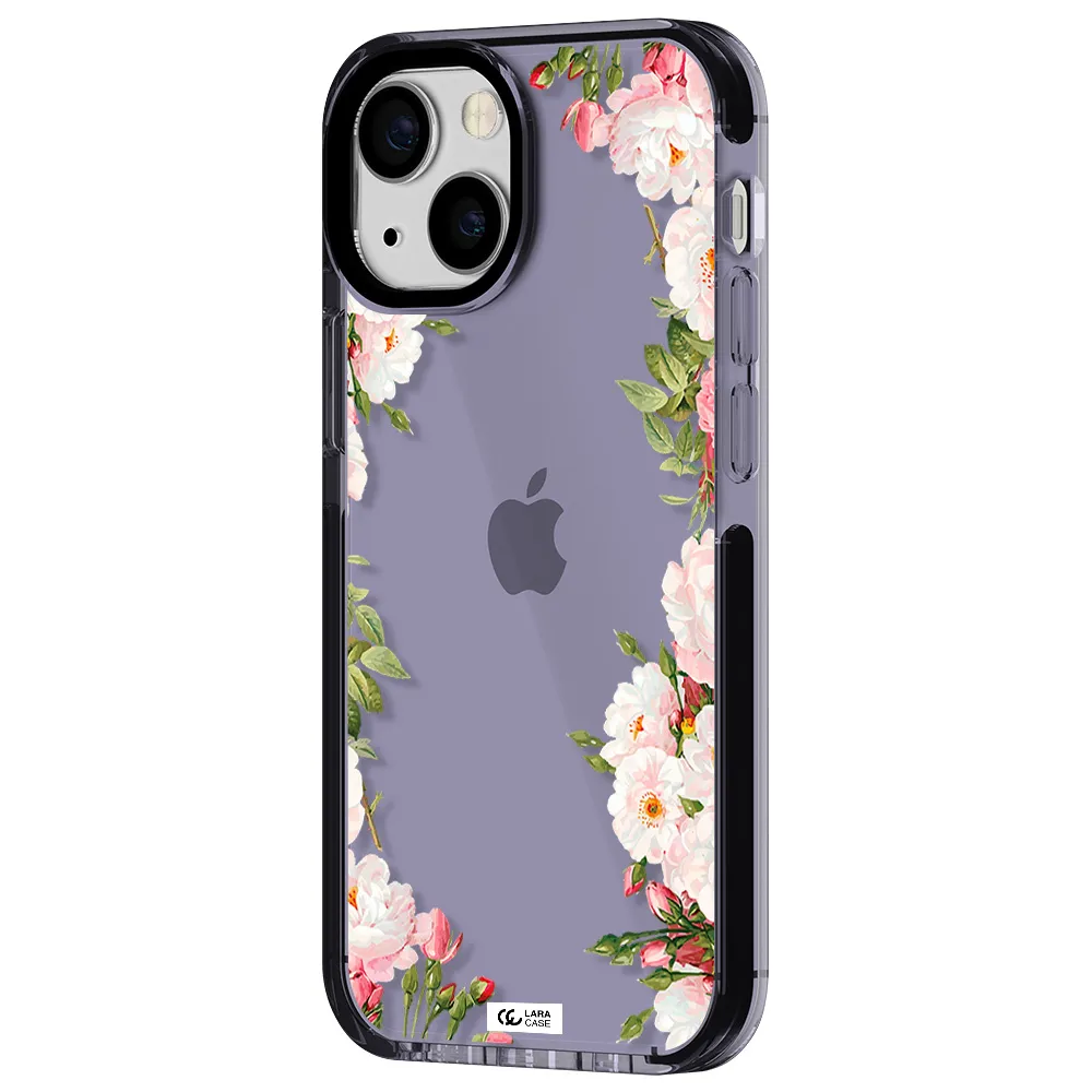 Watercolor Floral Frame Apple iPhone 13 mini impact Lilac Case