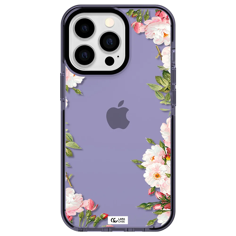 Watercolor Floral Frame Apple iPhone 13 Pro impact Lilac Case