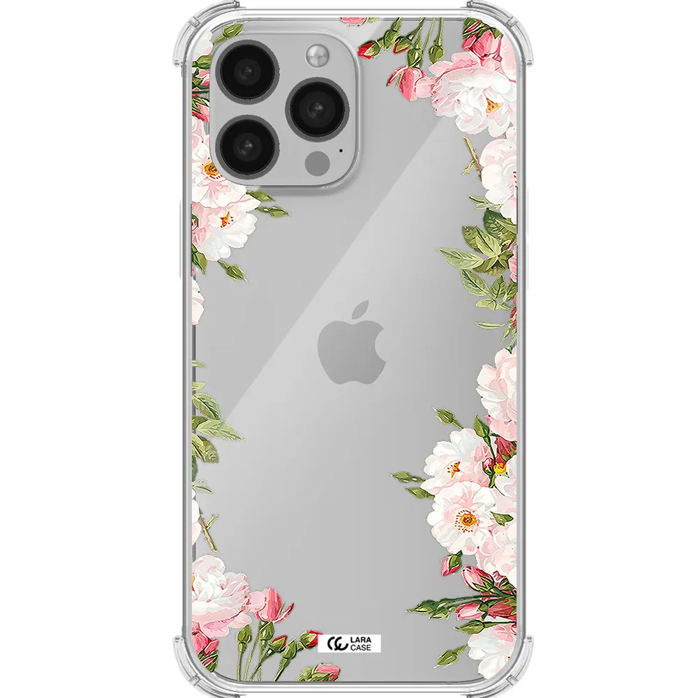 Watercolor Floral Frame Apple iPhone 13 Pro Max Clear PC Case
