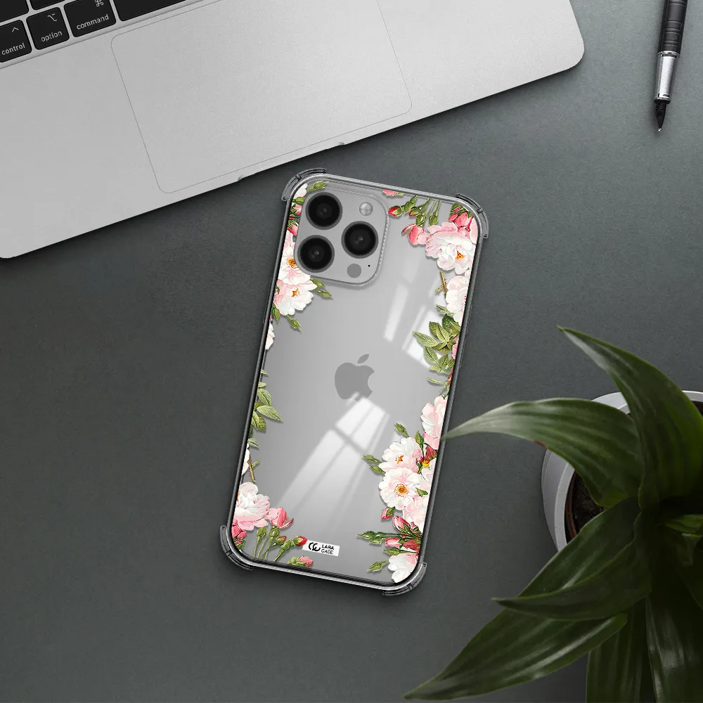 Watercolor Floral Frame Apple iPhone 13 Pro Max Clear PC Case