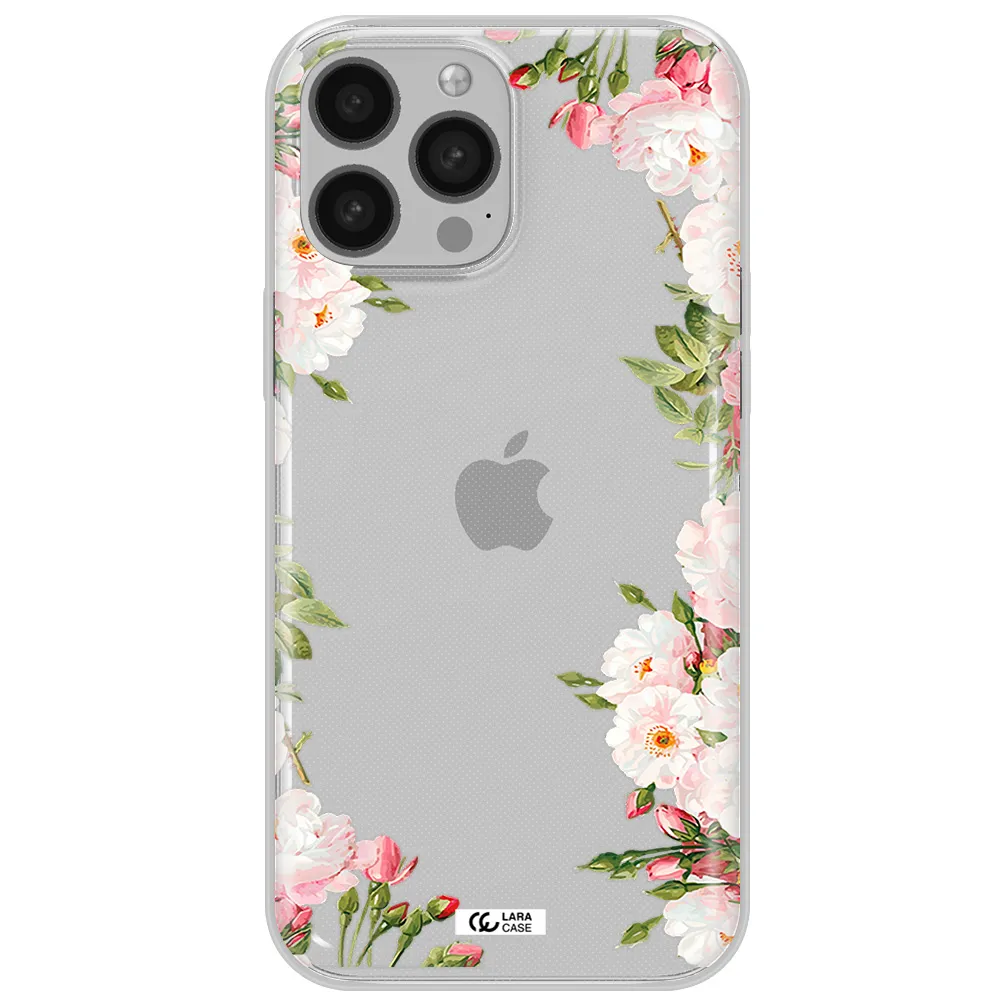 Watercolor Floral Frame Apple iPhone 13 Pro Max Clear TPU Case