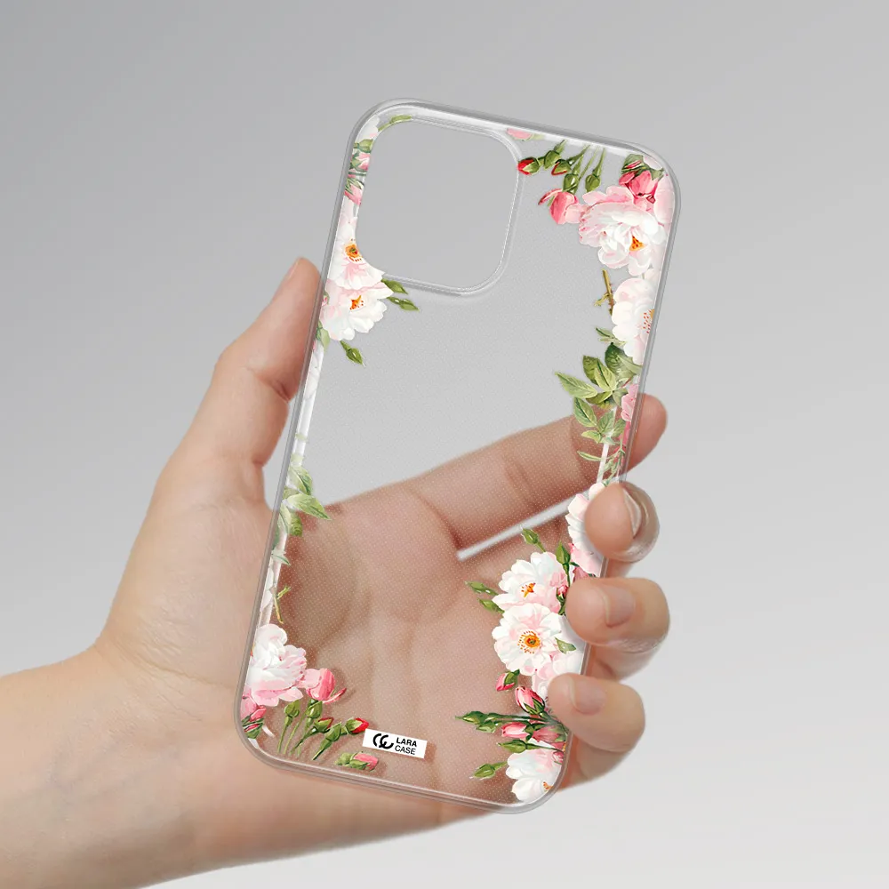 Watercolor Floral Frame Apple iPhone 13 Pro Max Clear TPU Case