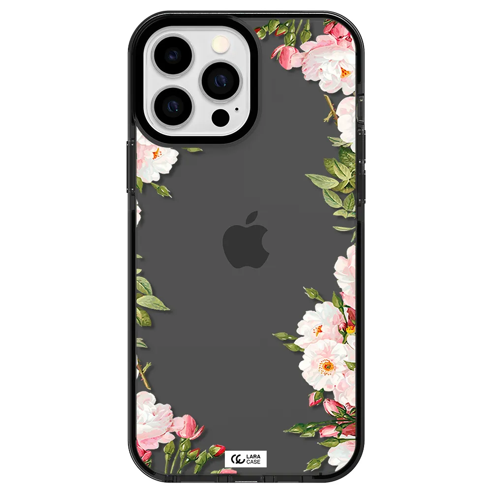 Watercolor Floral Frame Apple iPhone 13 Pro Max impact Smoke Black Case