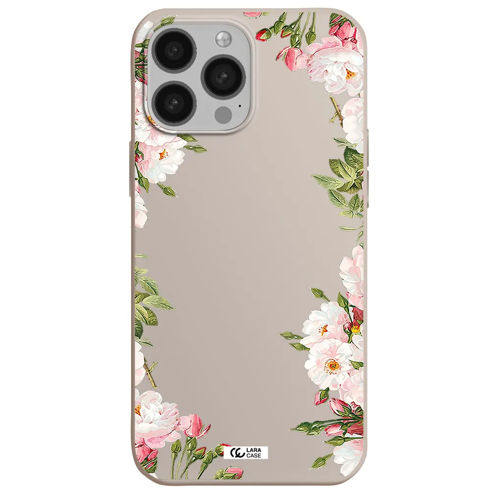Watercolor Floral Frame Apple iPhone 13 Pro Max Silicone Stone Case