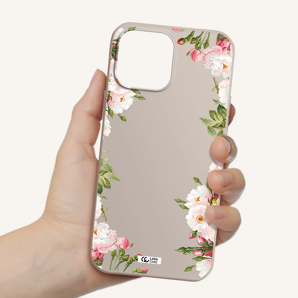 Watercolor Floral Frame Apple iPhone 13 Pro Silicone Stone Case