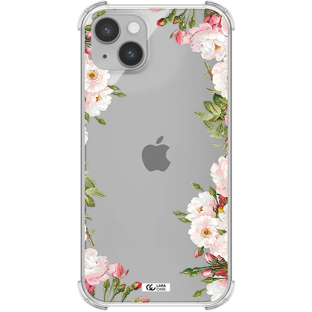 Watercolor Floral Frame Apple iPhone 14 Clear PC Case