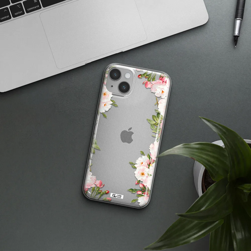 Watercolor Floral Frame Apple iPhone 14 Clear TPU Case