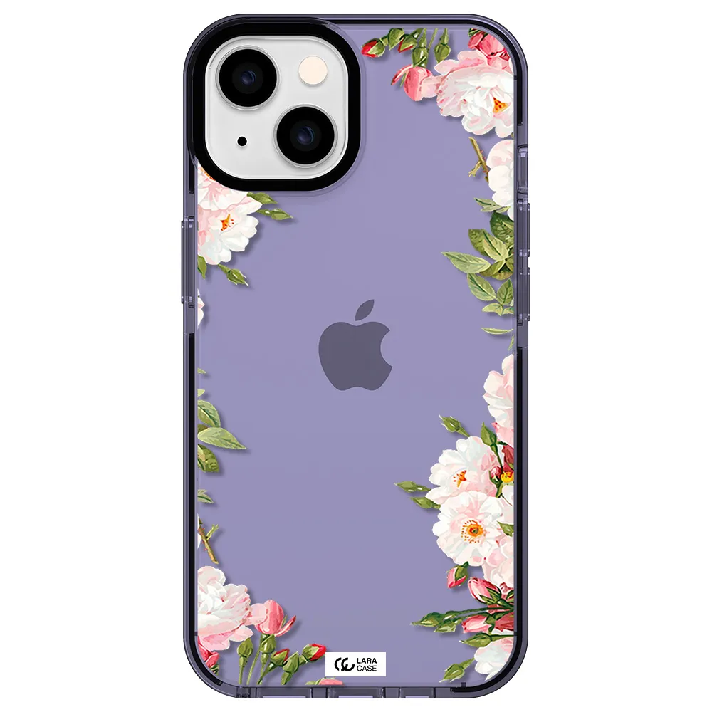 Watercolor Floral Frame Apple iPhone 14 impact Lilac Case