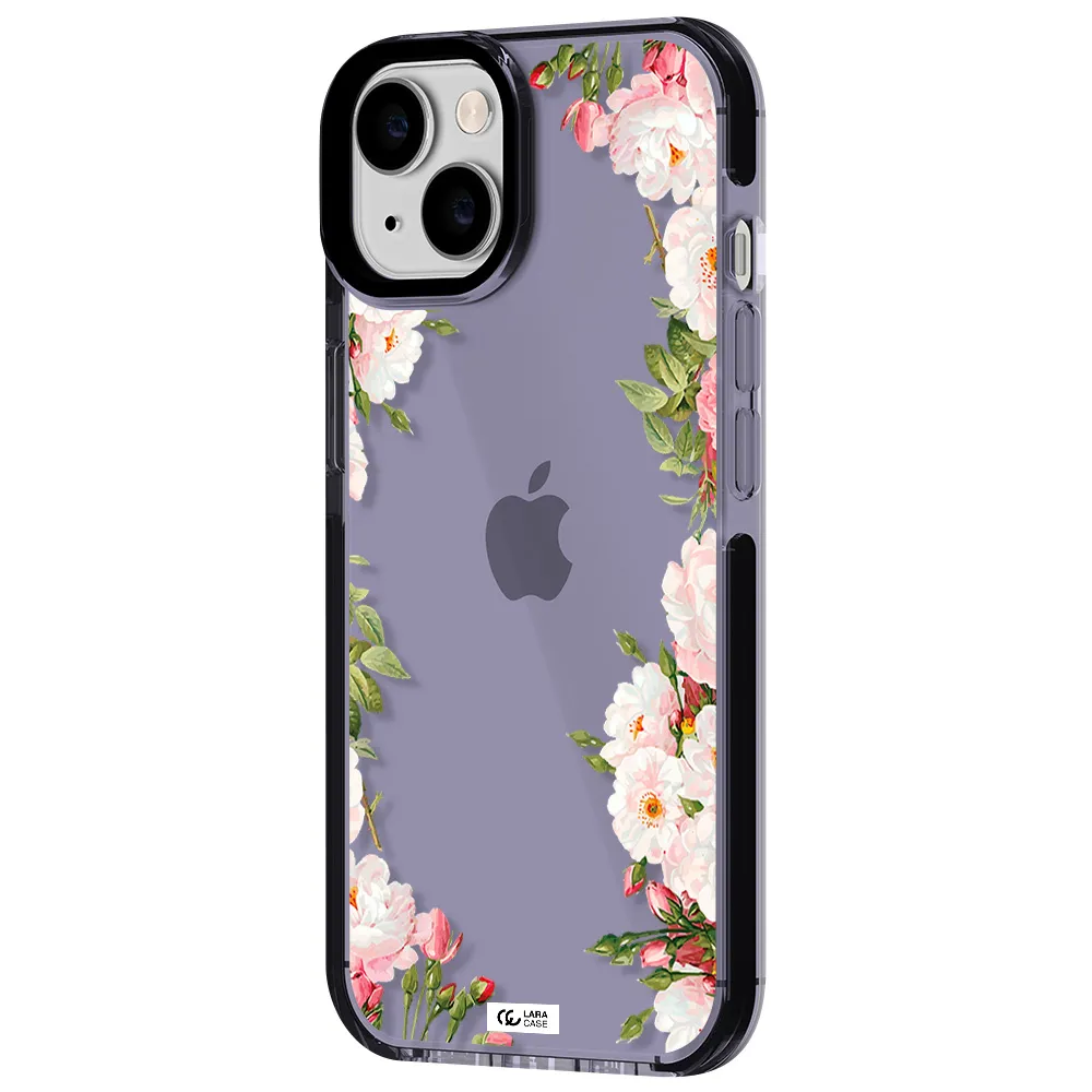 Watercolor Floral Frame Apple iPhone 14 impact Lilac Case