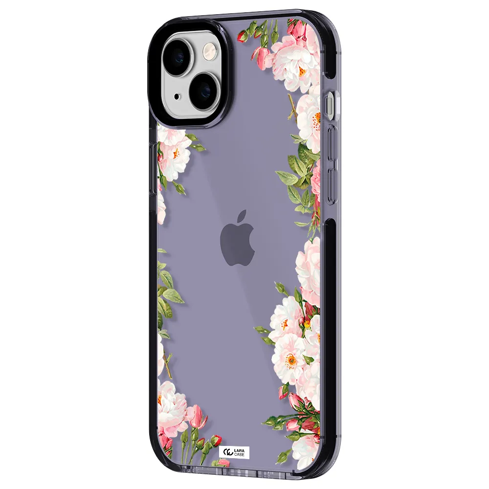 Watercolor Floral Frame Apple iPhone 14 plus impact Lilac Case