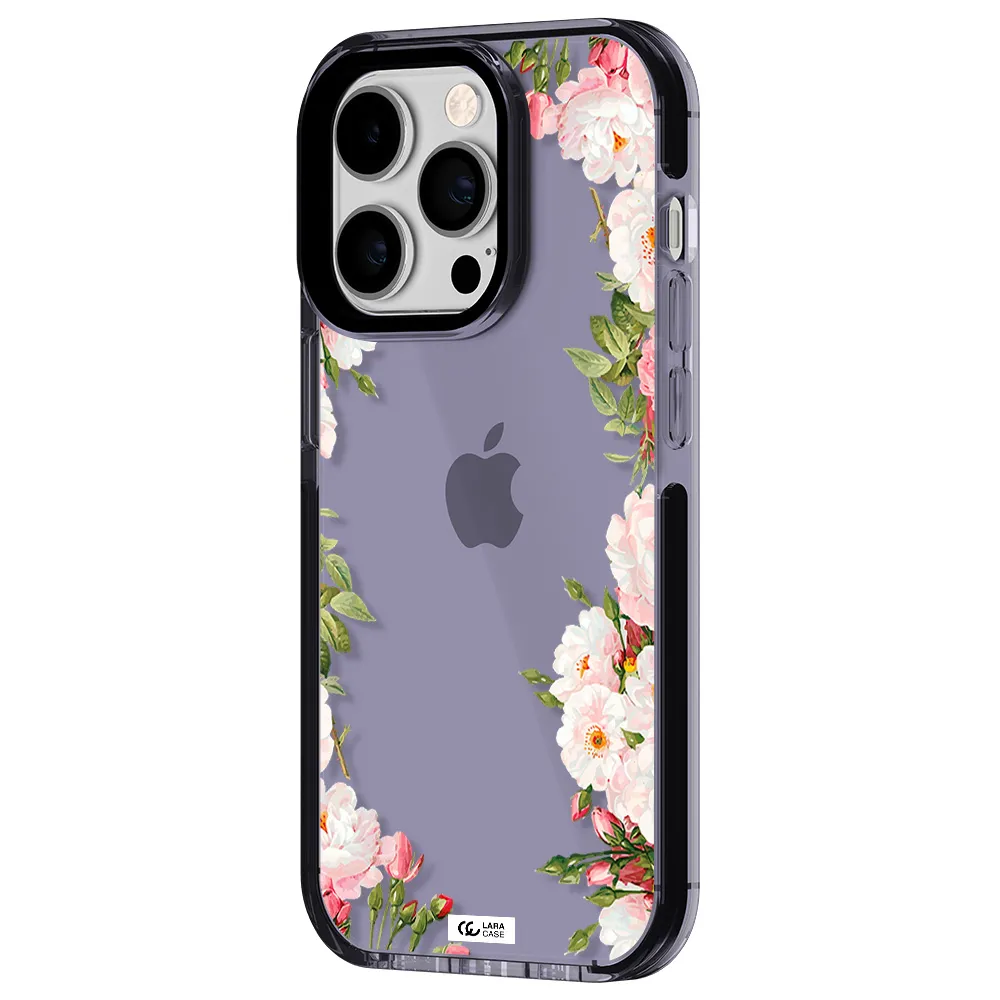 Watercolor Floral Frame Apple iPhone 14 pro impact Lilac Case