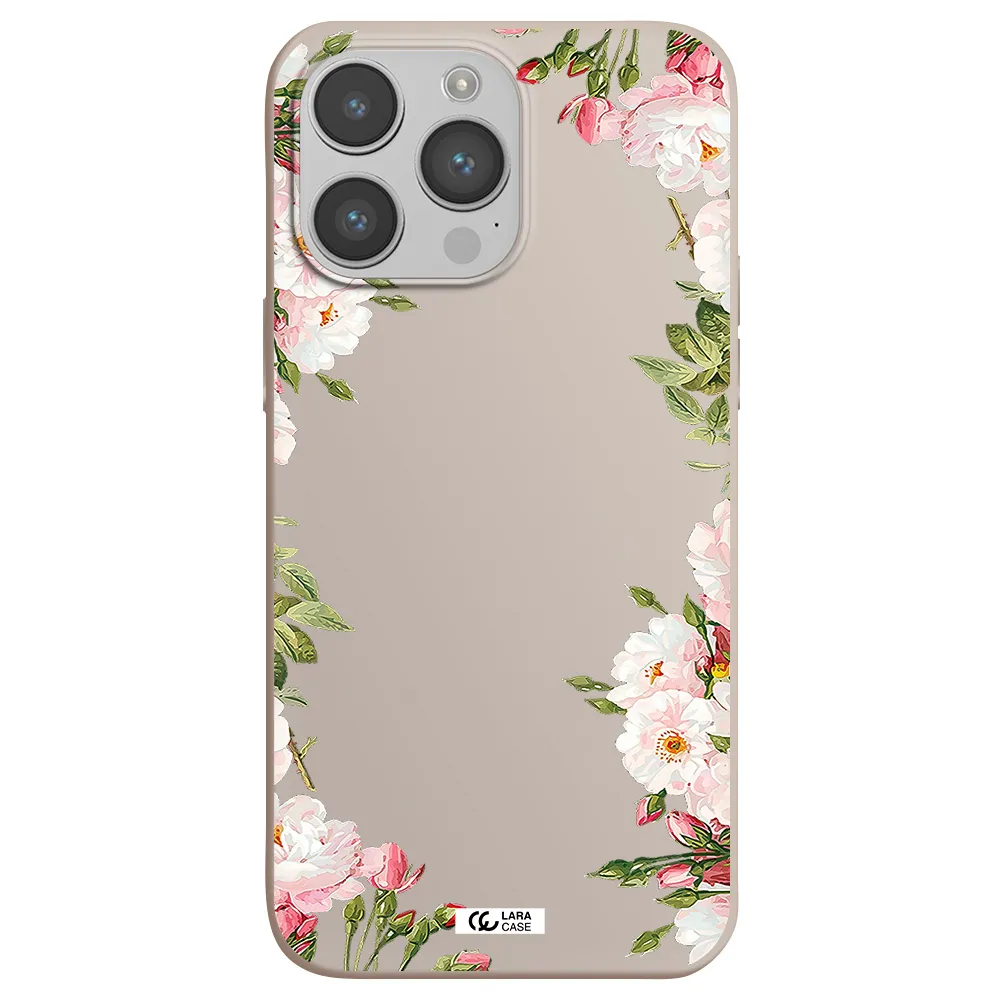 Watercolor Floral Frame Apple iPhone 14 pro Silicone Stone Case